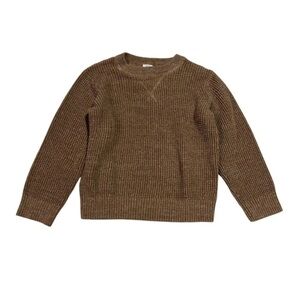 GAP Brown Crewneck Sweater Classic Waffle Knit Design